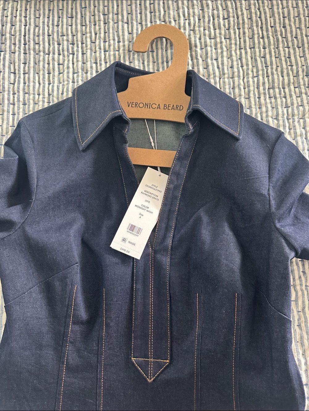 Veronica Beard Raymond Denim Dress – Midnight Wash – Size 4 – NWT